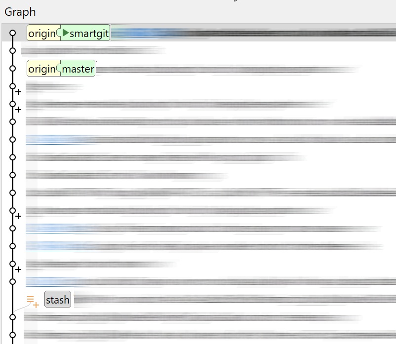 Stashes also get collapsed with the option 'Follow Only First Parent' selected.