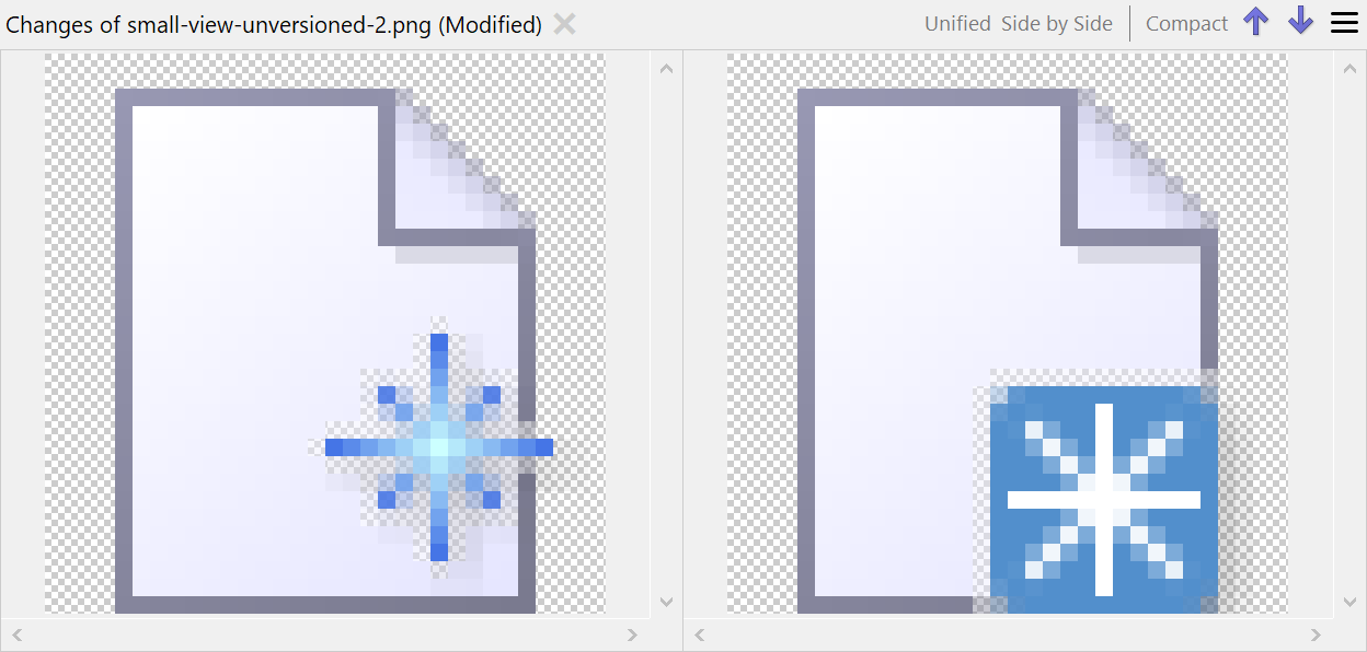 Changes view with image compare.