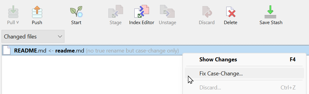 Fix for case-changed files.