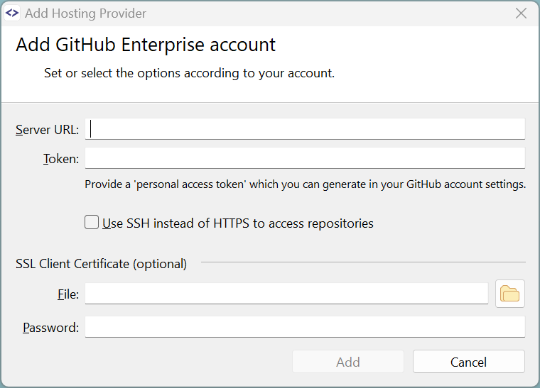 The hosting provider configuration has been simplified.